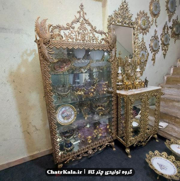 بوفه طاووسی طرح برنزی سایز بزرگ
