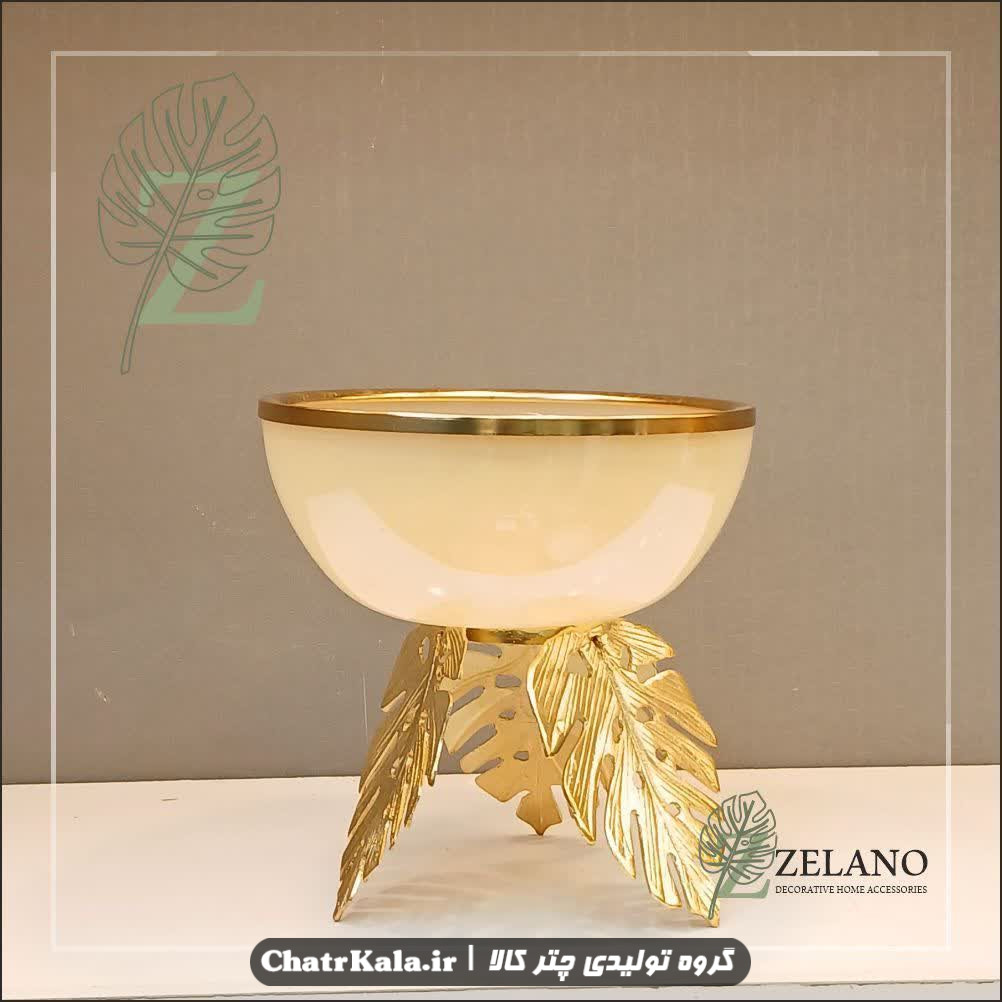 ست پذیرایی چند تکه ترکیب آلومینیوم و بلور رنگ طلایی
