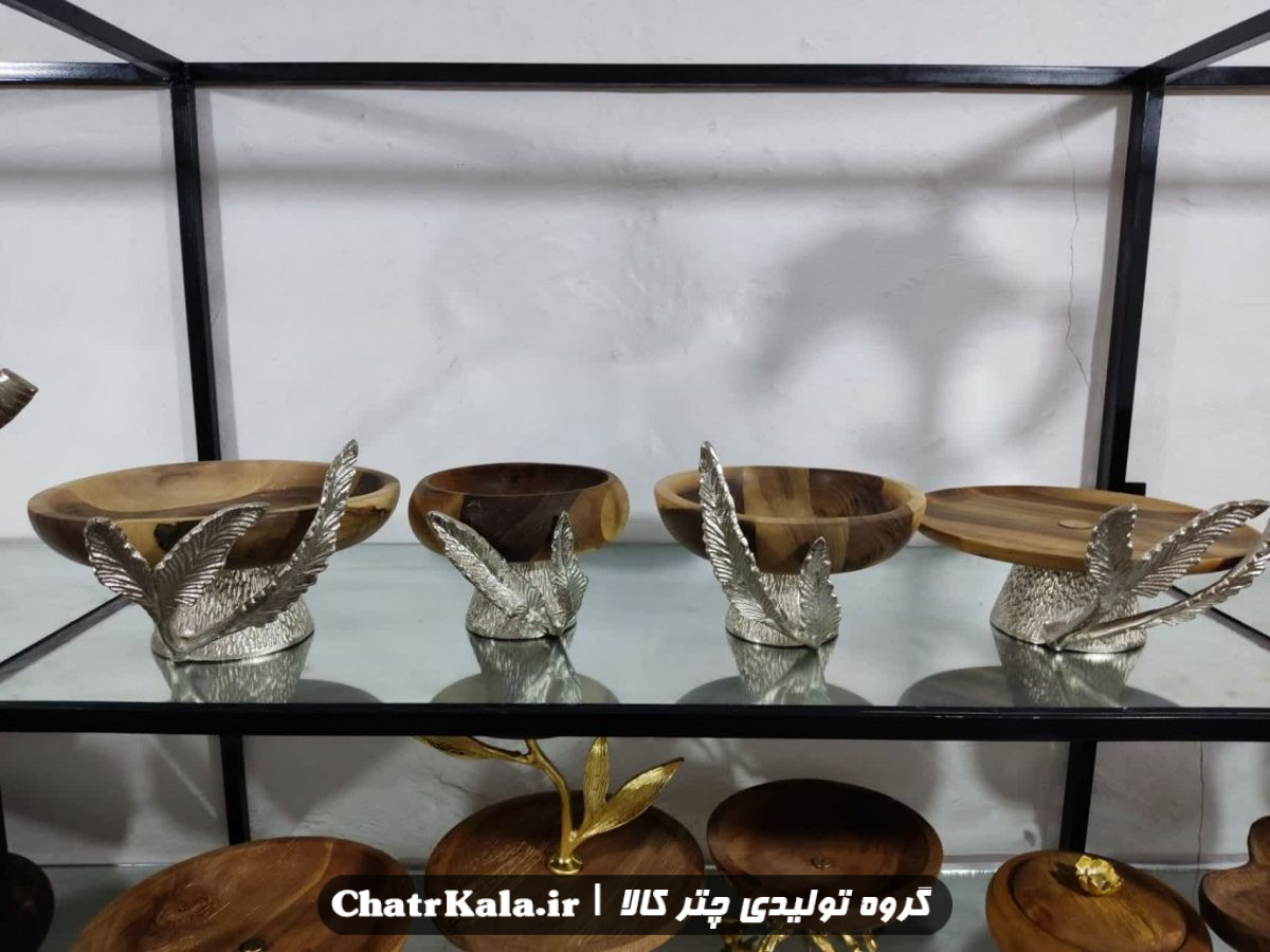 ست پذیرایی چهارتکه ترکیب آلومینیوم و چوب مدل نخل